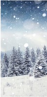"Flame retardant fabric banner ""Snowy fir forest"" made of flag fabric 100 x 200 cm"