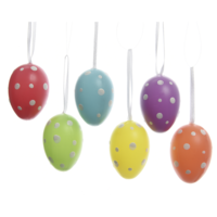 "Dotted easter eggs mix coloured, 6 pieces"