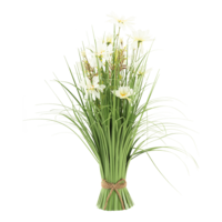 Bundle of grass with daisy flowers