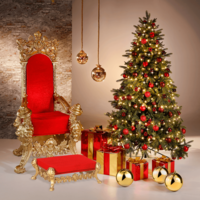 "Artificial Christmas tree with red Christmas bauble"
