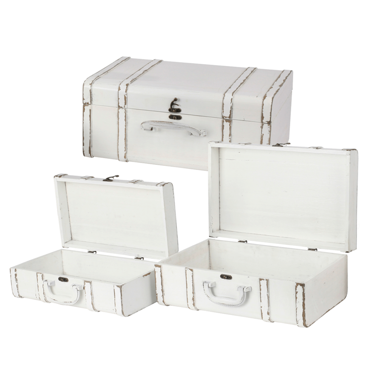 "Wooden case set ""Antique"" 3 pcs. white "