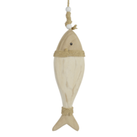 "Decorative wooden fish with cord 40 cm"
