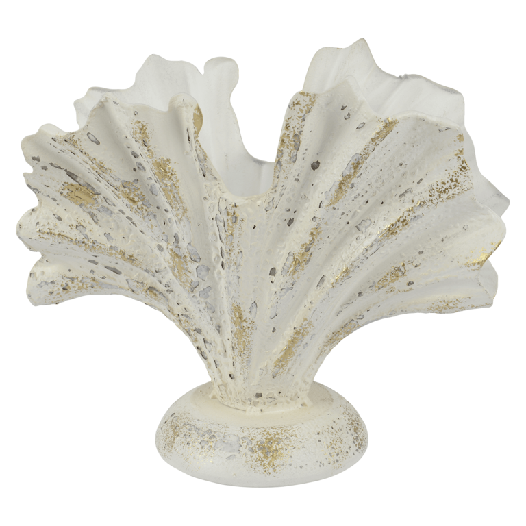 "White iron shell vase, 22 cm"