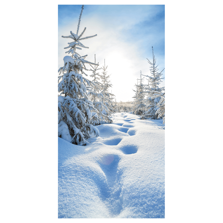 "Flame retardant fabric banner ""Snow forest"" made of flag fabric 100 x 200 cm"