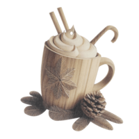 "Hot chocolate"" display, wood"