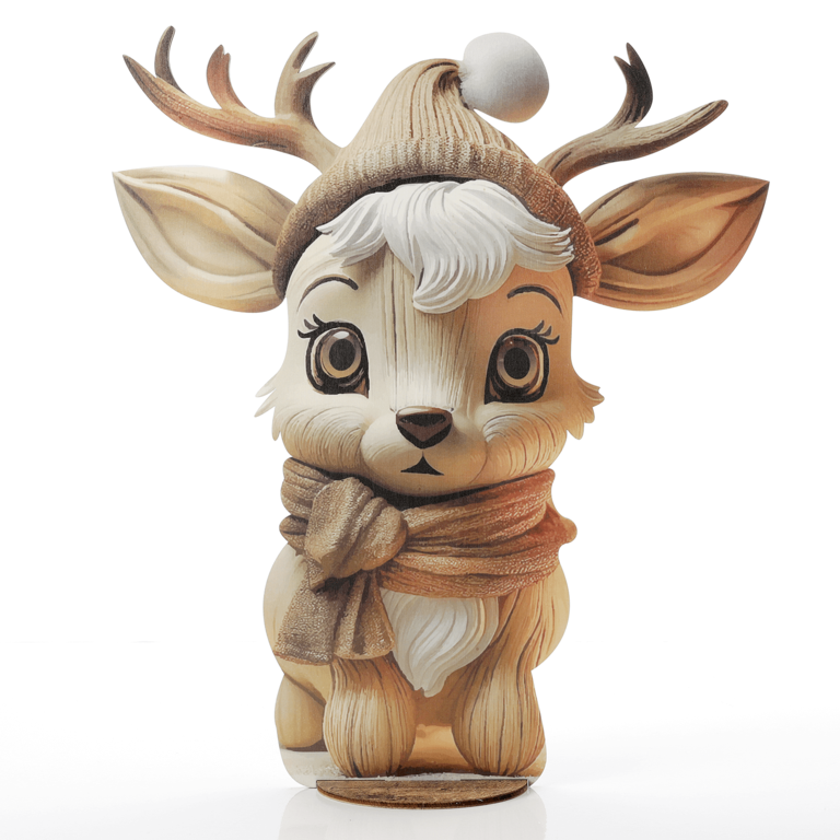 Rentierdisplay "Rudi", Holz 58 cm