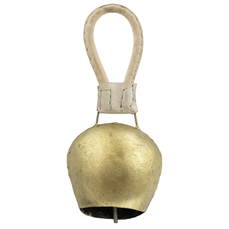 "Decorative metal cowbell 25 cm, gold"