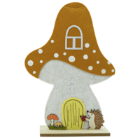 "Felt mushroom stand with hedgehog motif 37.5 cm"