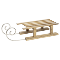 "Decorative wooden sledge with aluminum runners 45 cm"