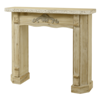 "Decorative fireplace console in natural wood look 111 x 100 cm"
