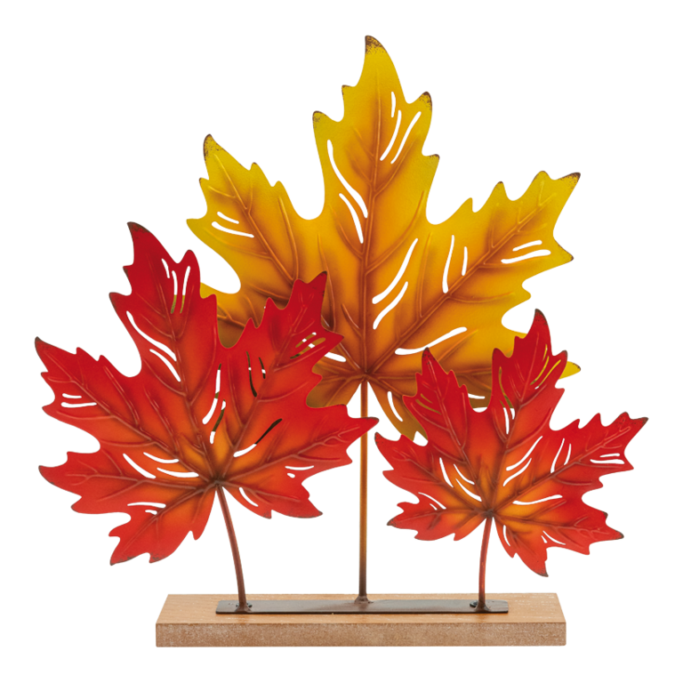 Maple leaves on stand