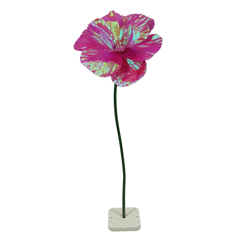 "Artificial peony pink iridescent made of textile 150 x 35 cm"