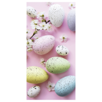 "Flame retardant fabric banner Easter eggs and flowers"