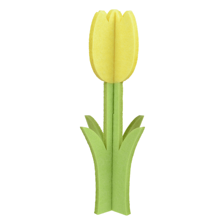 "3D tulip stand made of felt 28 x 11 cm"
