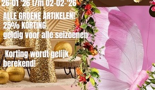 25 % korting op alle GROENE artikelen