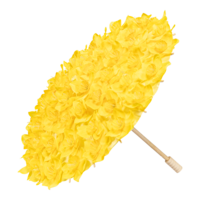 Bamboo umbrella with daffodil flowers