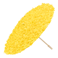 Bamboo umbrella with daffodil flowers