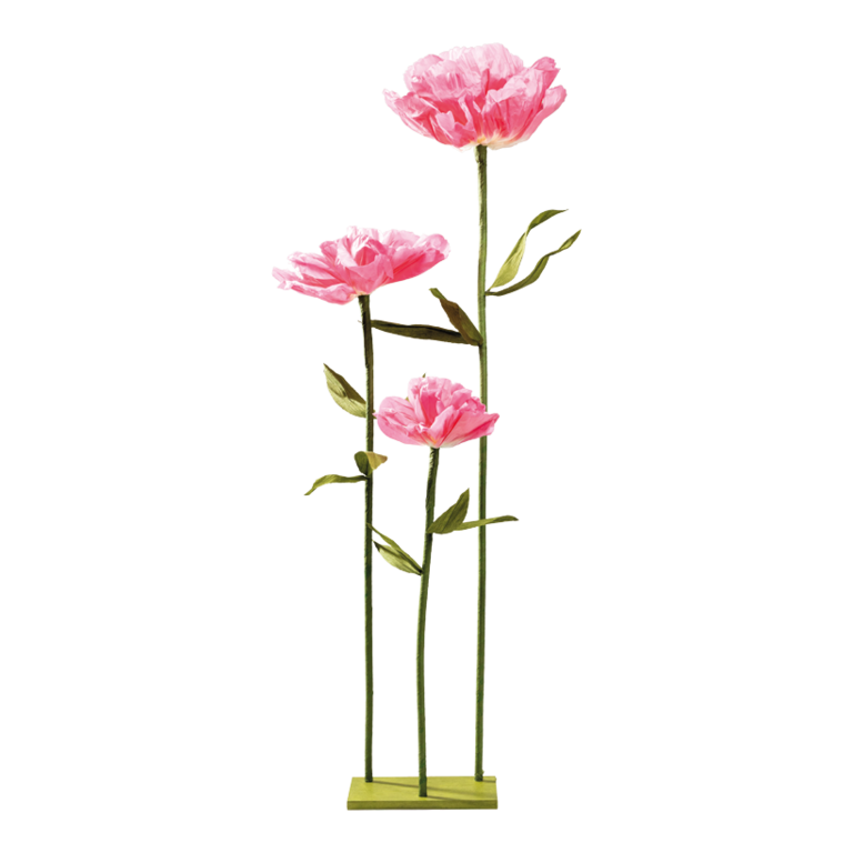 Flowers on wooden base