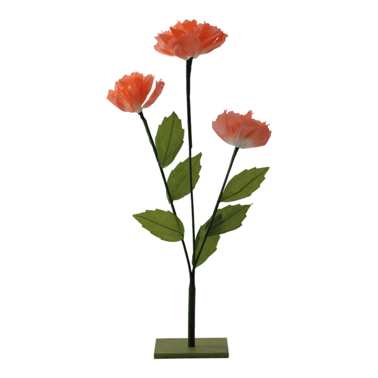 Flowers on wooden base