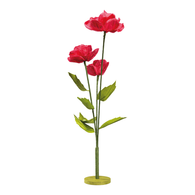 Roses on wooden base