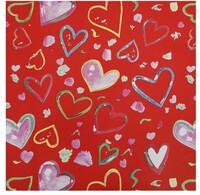 "Wrapping paper colourful hearts red 50cm x 50m"