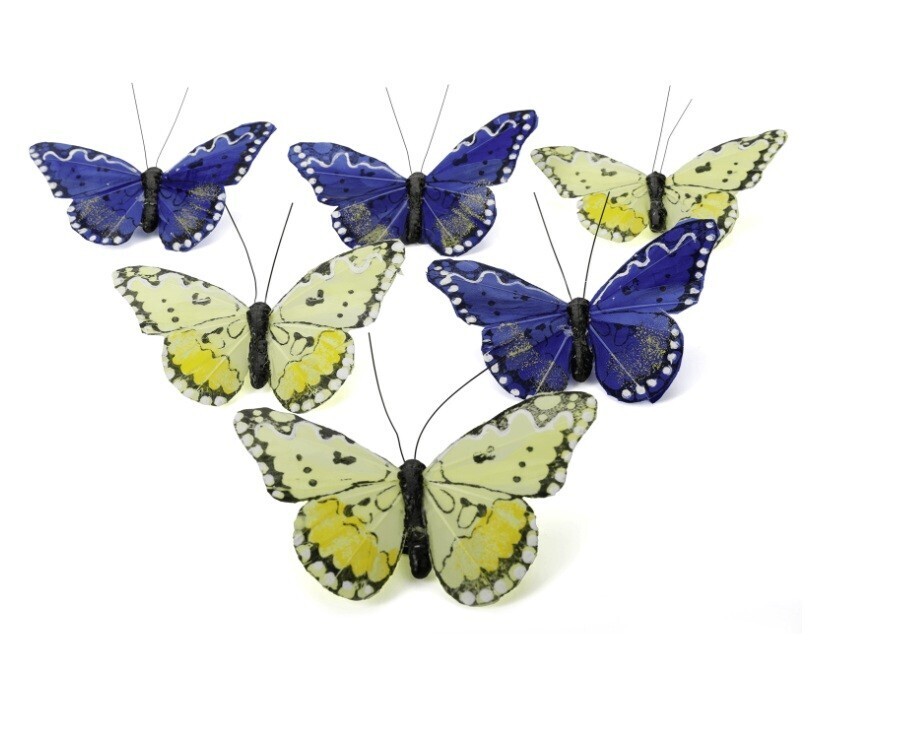 "Decorative butterflies set of 6 colorful 10.5 cm"
