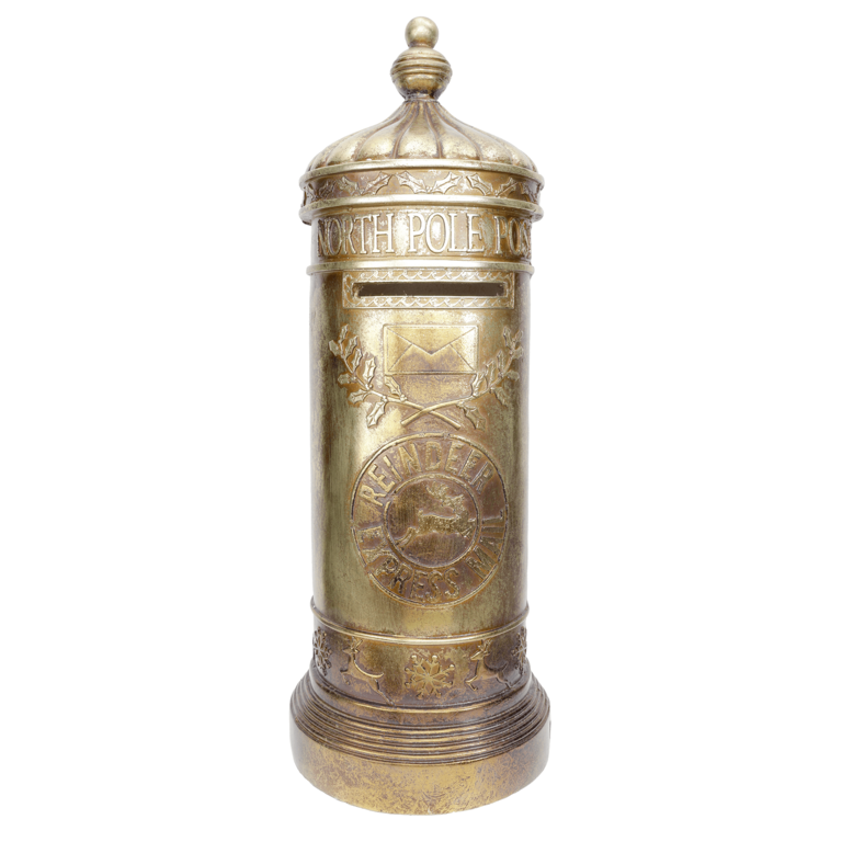 "Golden decorative metal letterbox 28 x 76 cm"