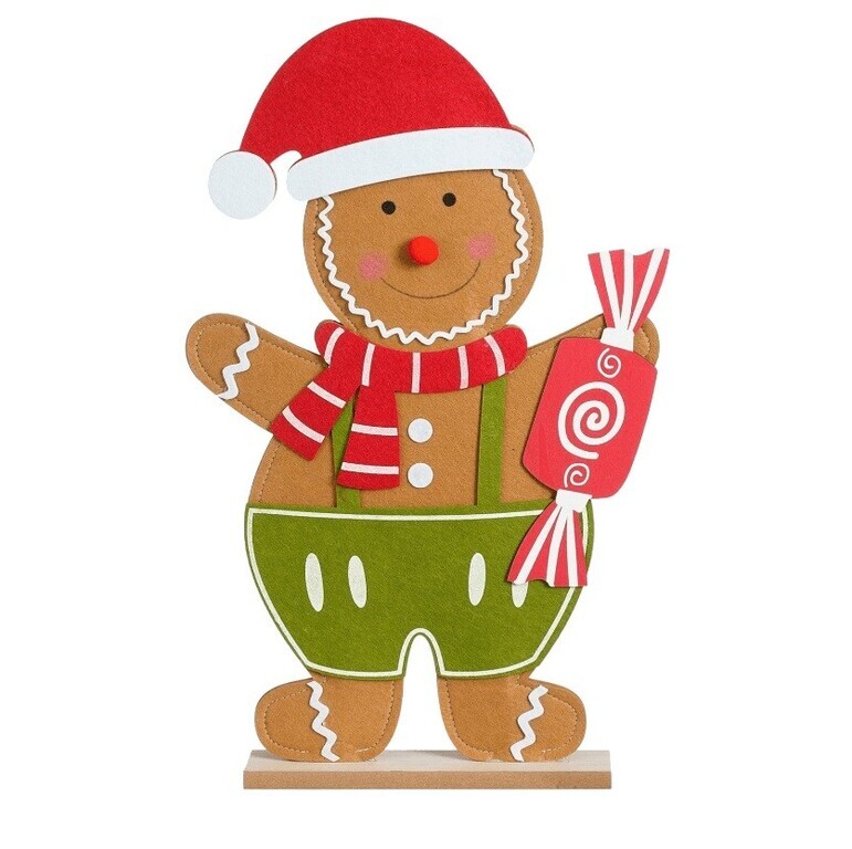 "Gingerbread felt stand 38.5 x 52 cm, brown"
